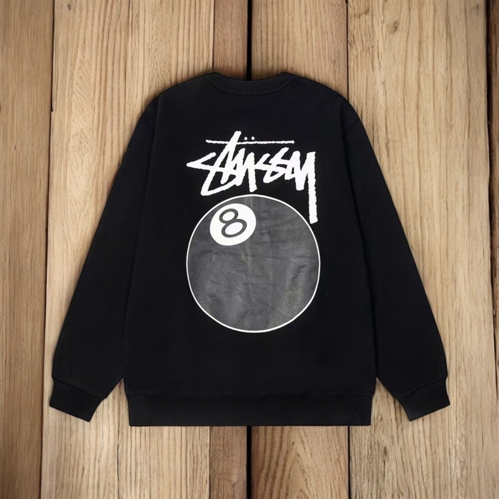 Stussy Black Sweatshirt with White Graphic